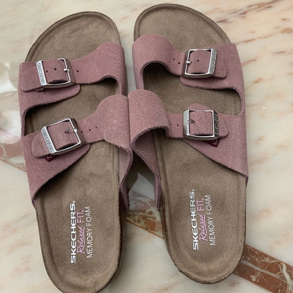 skechers flip flops pink